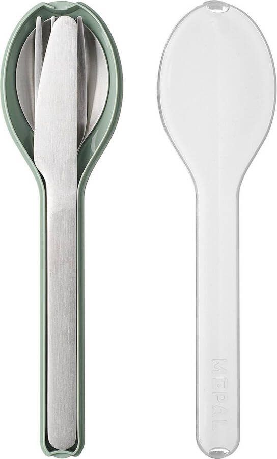 Mepal Ellipse bestekset 3-delig Mes vork en lepel RVS Nordic sage