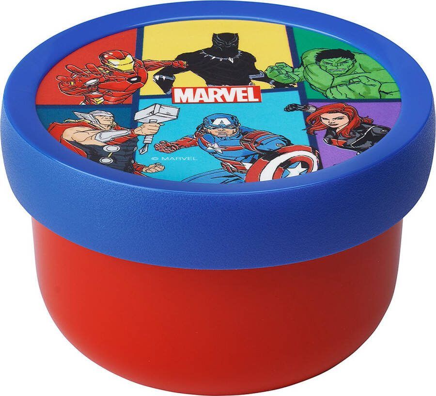 Mepal fruitbox Campus – 300 ml – Inclusief fruitvorkje – Sluit goed af – Snackdoosje – Avengers
