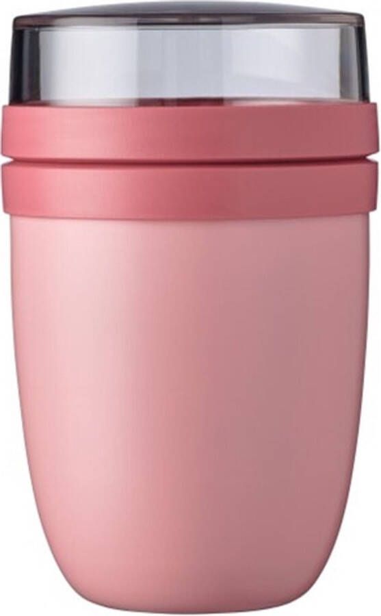 Mepal – Isoleer lunchpot Ellipse – houdt je eten 6-8 uur warm en 12 uur koud – Nordic pink – 2 compartimenten – Soep beker to go – Yoghurt beker muesli thermos lunchbox