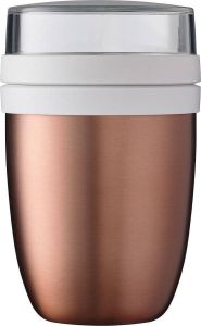 Mepal – Isoleer lunchpot Ellipse – houdt je eten 6-8 uur warm en 12 uur koud – Rose gold – 2 compartimenten – Soep beker to go – Yoghurt beker muesli thermos lunchbox