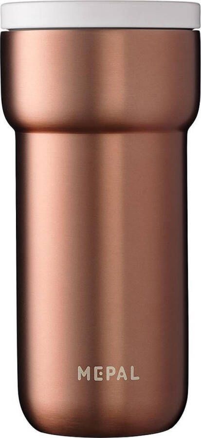 Mepal isoleerbeker Ellipse 375 ml – houdt je drankje 4 uur warm en 8 uur koud – Rose gold – koffiebeker to go – lekdicht – thermosbeker