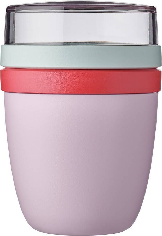 Mepal – Limited edition Lunchpot Ellipse – Praktische muesli beker to go – strawberry vibe – Geschikt voor vriezer magnetron en vaatwasser onbeperkt genieten