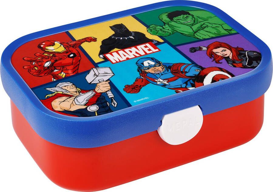 Mepal lunchbox Campus – Broodtrommel met vakjes voor kinderen – Geschikt voor 4 boterhammen – Avengers