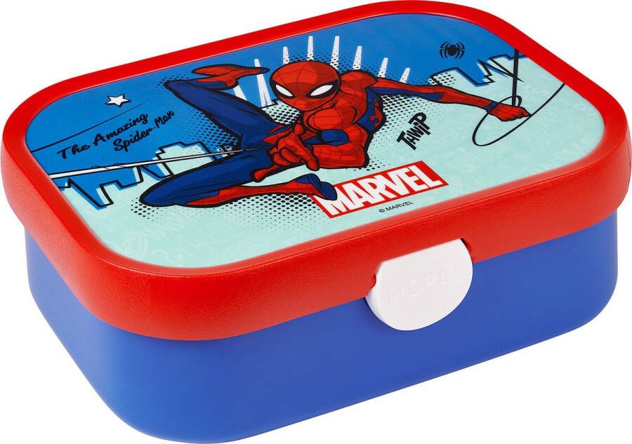 Mepal lunchbox Campus – Broodtrommel met vakjes voor kinderen – Geschikt voor 4 boterhammen – Spiderman