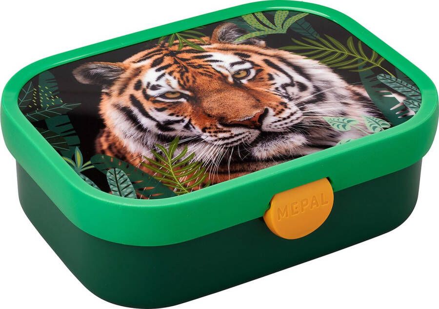 Mepal lunchbox Campus – Broodtrommel met vakjes voor kinderen – Geschikt voor 4 boterhammen – Wild Tiger