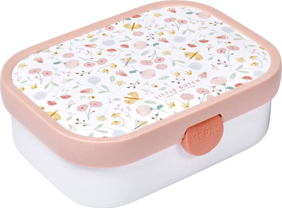 Mepal lunchbox Campus – Broodtrommel met vakjes voor kinderen – Geschikt voor 4 boterhammen – Flowers & Butterflies