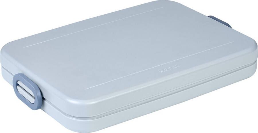 Mepal Lunchbox Take a Break flat – Geschikt voor 4 boterhammen – Nordic blue – Past perfect in een laptoptas – lunchbox voor volwassenen