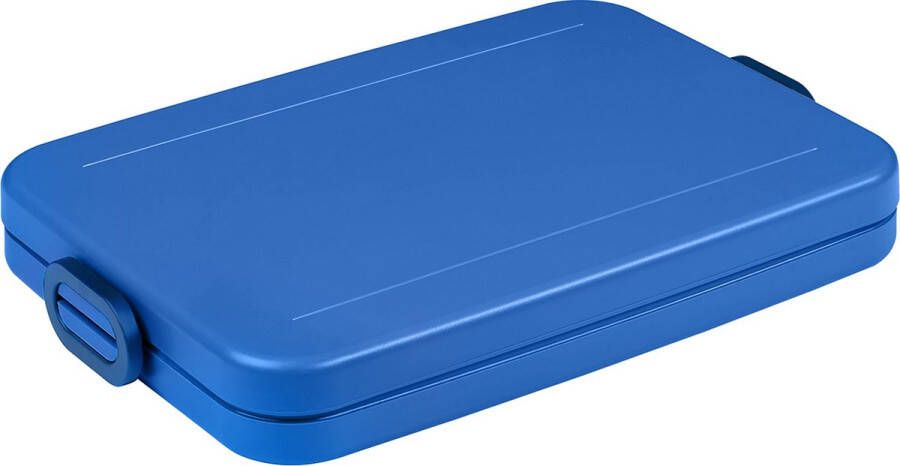 Mepal Lunchbox Take a Break flat – Geschikt voor 4 boterhammen – Vivid blue – Past perfect in een laptoptas – lunchbox voor volwassenen