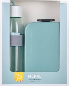 Mepal lunchbox Take a Break + waterfles Ellipse Nordic green Geschikt voor 4 boterhammen drinkfles volwassenen – geschikt voor koolzuurhoudende dranken