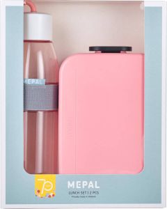 Mepal lunchbox Take a Break + waterfles Ellipse Nordic pink Geschikt voor 4 boterhammen drinkfles volwassenen – geschikt voor koolzuurhoudende dranken