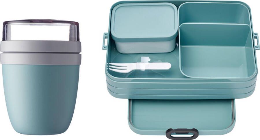 Mepal – Lunchpot + Bento Lunchbox Take a Break – Nordic green Praktische muesli beker to go Lunchbox voor volwassenen