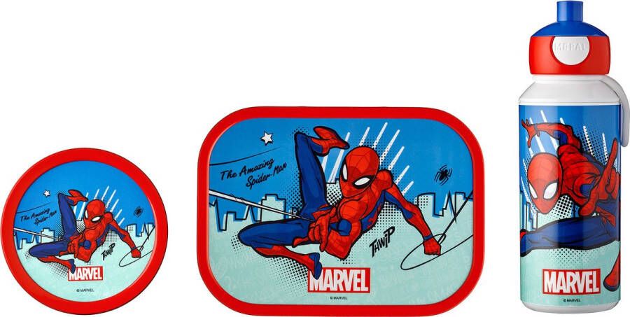 Mepal lunchset Campus – Broodtrommel Drinkbeker en Fruitbox – Lunchset voor kinderen – Spiderman