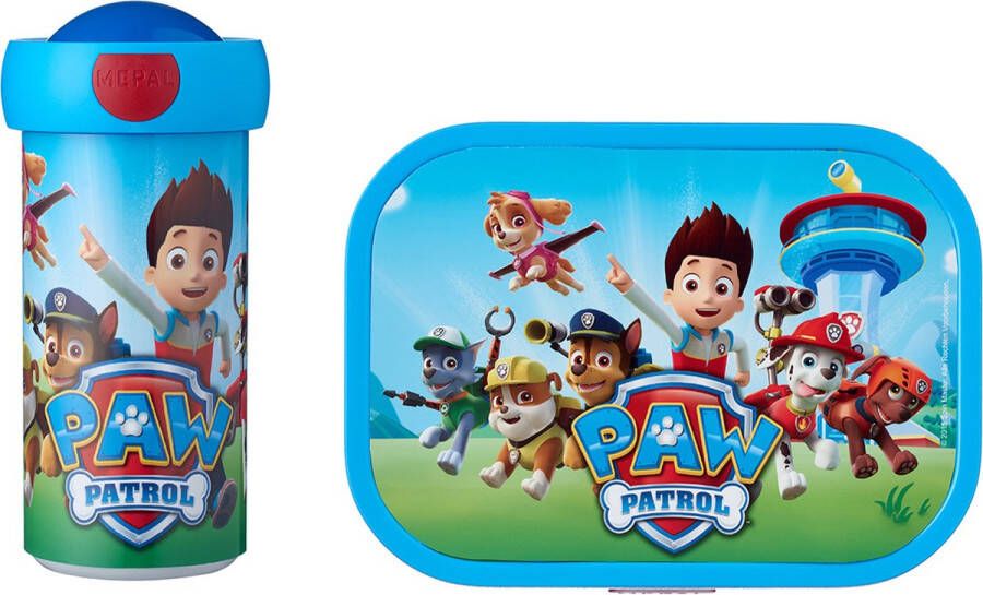 Mepal lunchset Campus – Broodtrommel en Drinkbeker voor kinderen – Bento box – Schoolbeker – Paw Patrol