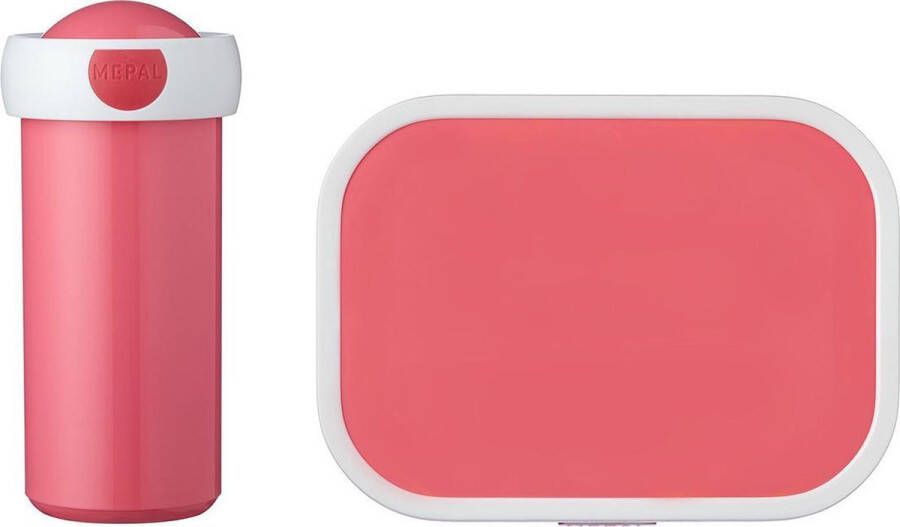 Mepal – Lunchset campus (sb + lb) – schoolbeker en broodtrommel voor kinderen – Roze – bento box lekvrij