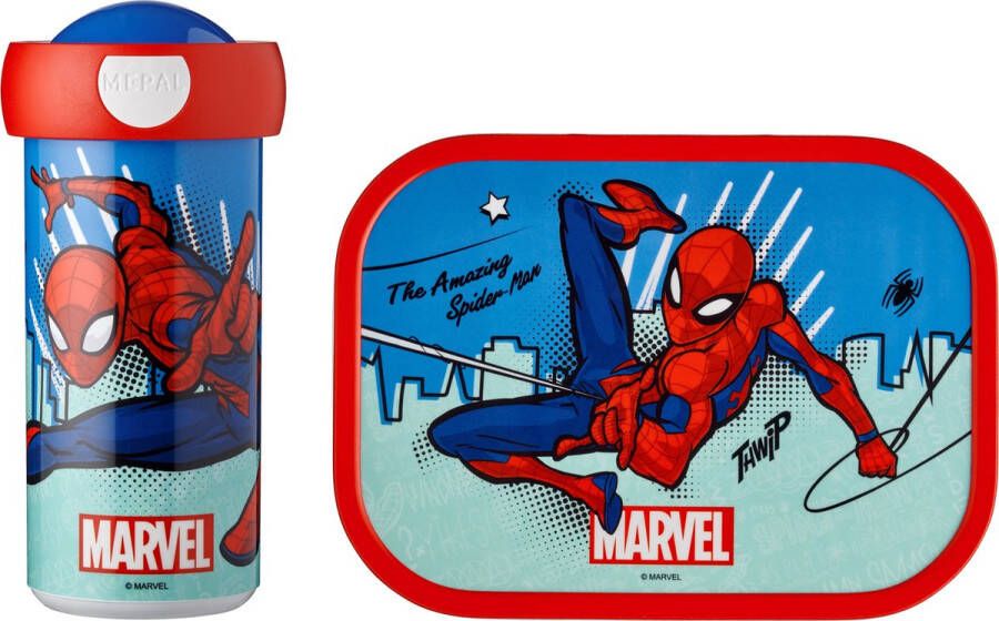 Mepal – Lunchset campus (sb + lb) – schoolbeker en broodtrommel voor kinderen – spiderman – bento box lekvrij