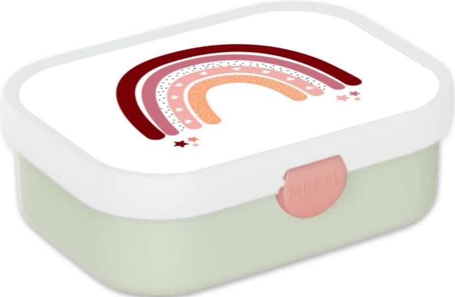 Mepal Broodtrommel voor Kinderen Bento Lunchbox Regenboog Inclusief Bentobakje & Vorkje BPA vrij en Vaatwasserbestendig 750 ml Groen
