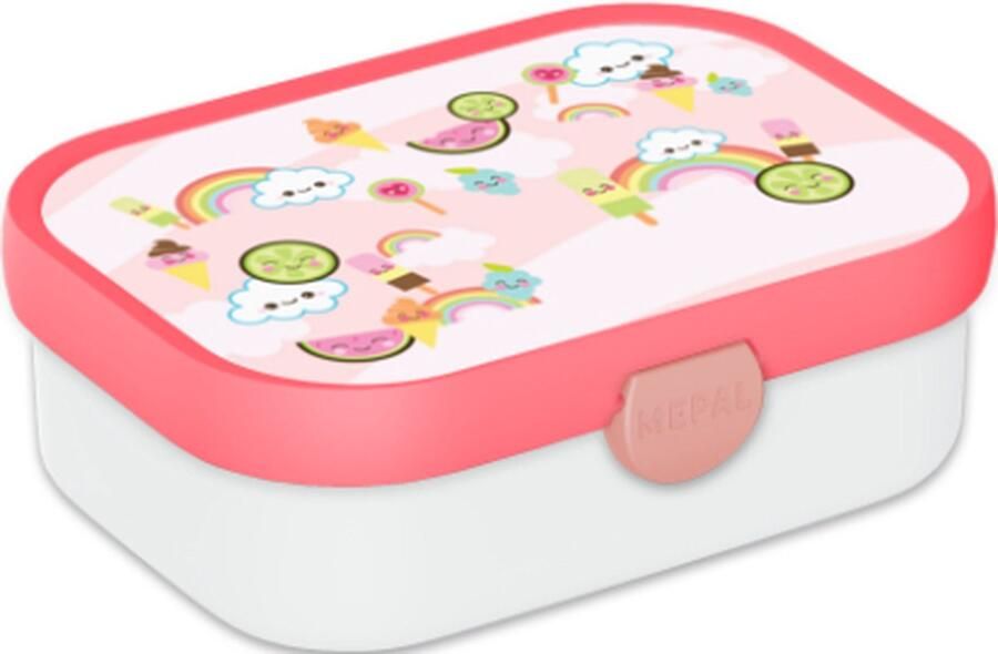 Mepal Broodtrommel voor Kinderen Bento Lunchbox Regenboog Inclusief Bentobakje & Vorkje BPA vrij en Vaatwasserbestendig 750 ml Schattige Regenbogen