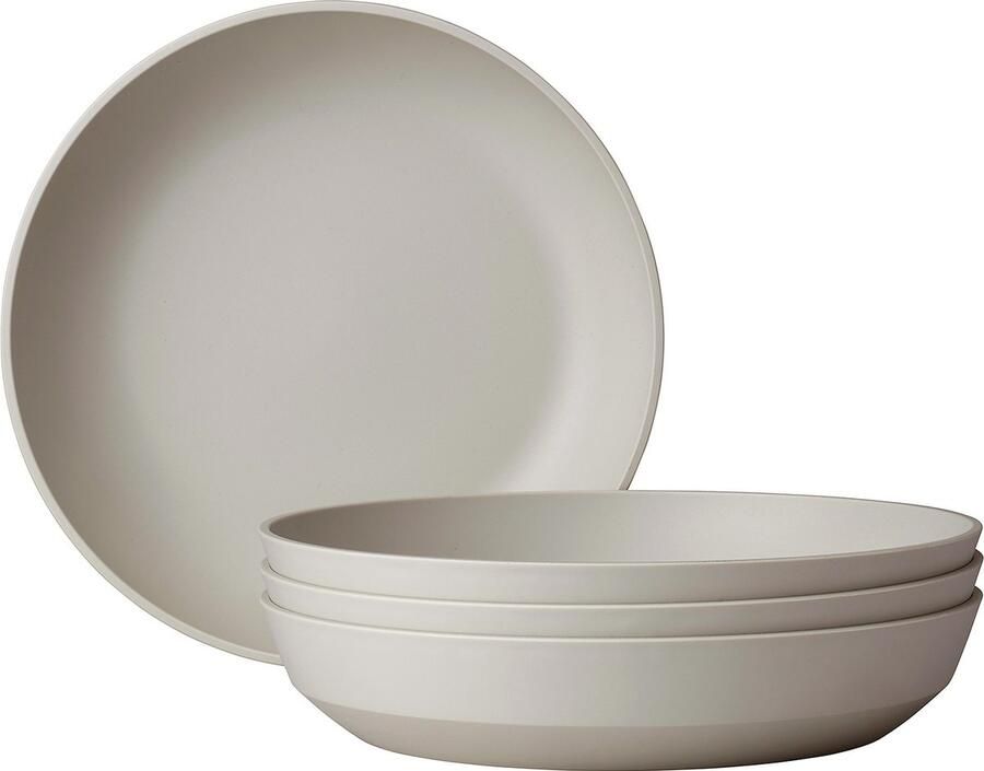 Mepal diep bord Silueta – 4 stuks – Dinerborden – Nordic white