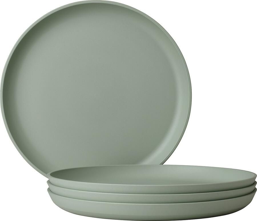 Mepal ontbijtbord Silueta – 4 stuks – Camping borden – Nordic sage