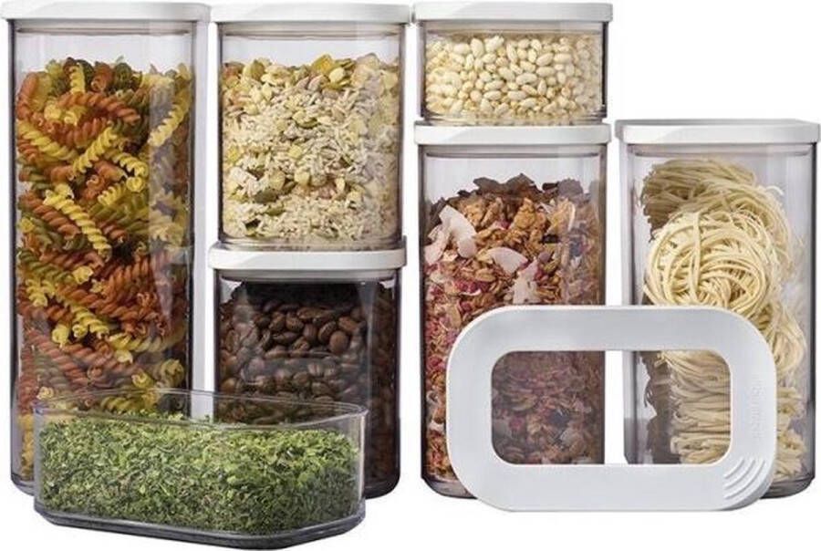 Mepal Modula starterset bewaardozen – 7-delig – Voorraaddoos – Wit