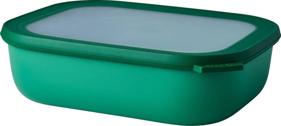 Mepal – Multikom Cirqula rechthoekig 2000ml – Mag in de vriezer magnetron en vaatwasser – Vivid green – Geschikt als meal prep bakje