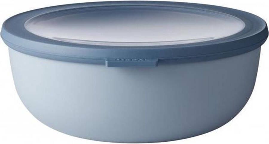 Mepal – Multikom Cirqula rond 2250 ml – Mag in de vriezer magnetron en vaatwasser – Nordic blue – Geschikt als meal prep bakje vershoudbakje bewaardoos