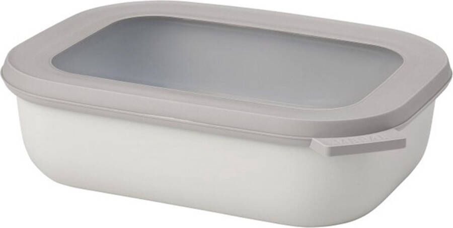 Mepal Cirqula Multikom Rechthoekig Vershoudbakje & Bewaardoos met Deksel 1000 ml Nordic White