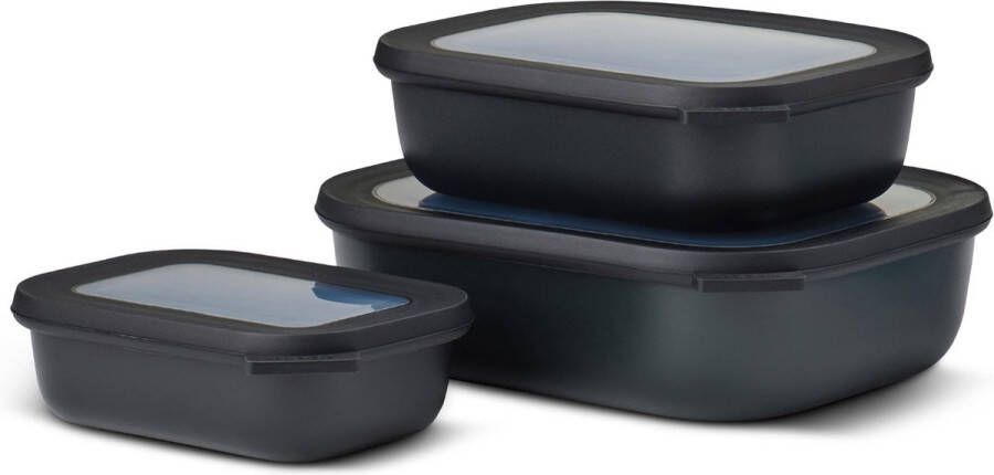 Mepal Multikom Cirqula vershouddoos set 500 + 1000 + 2000 ml Rechthoekig Nordic black