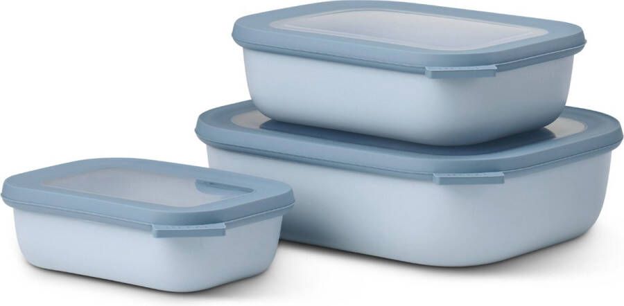 Mepal Multikom Cirqula vershouddoos set 500 + 1000 + 2000 ml Rechthoekig Nordic blue