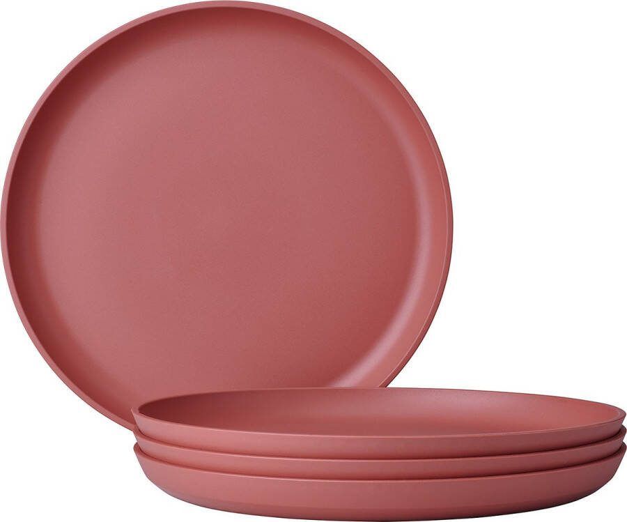 Mepal ontbijtbord Silueta – 4 stuks – Camping borden – Vivid mauve