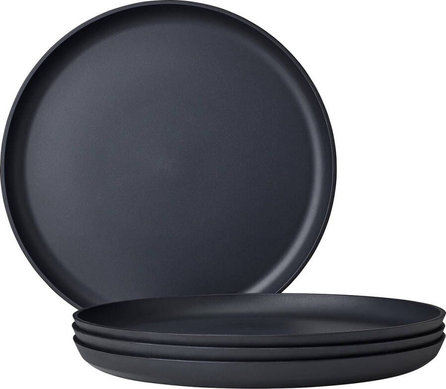 Mepal plat bord Silueta – 4 stuks – Dinerborden – Nordic black