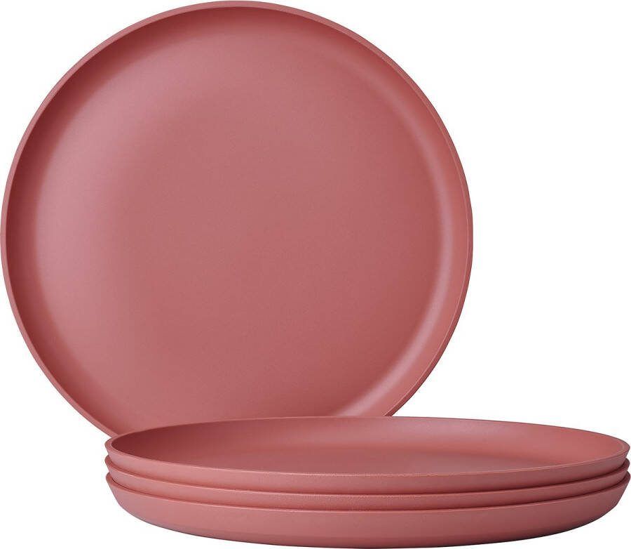 Mepal plat bord Silueta – 4 stuks – Dinerborden – Vivid mauve
