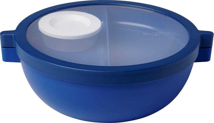 Mepal Vita bento lunchbowl – 5 vakken waarvan 3 uitneembare bakjes – Bento box – Salade lunchbox – Vivid blue