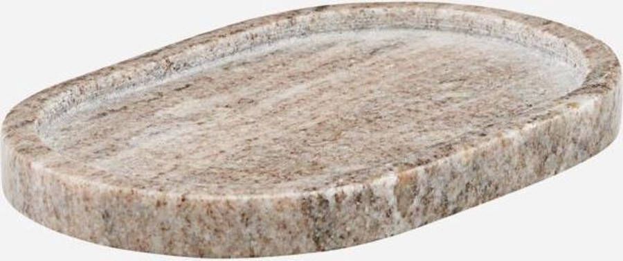 Meraki Marmeren blad schaal beige 19cm