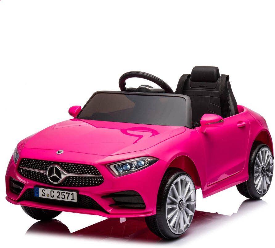 Merax 12V Mercedes-Benz CLS 350 Kinderauto met Afstandsbediening Elektrische Accuvoertuig voor Kinderen Roze