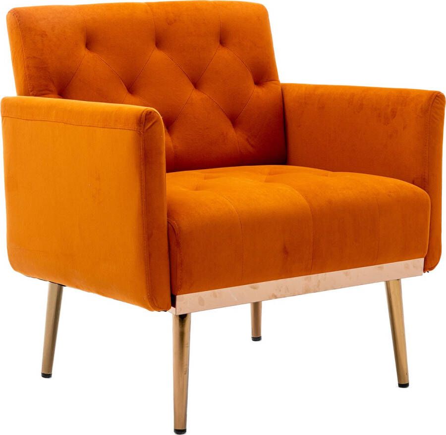 Merax Fauteuil Gestoffeerde Stoel Loungestoel Binnen Accent Stoelen Oranje