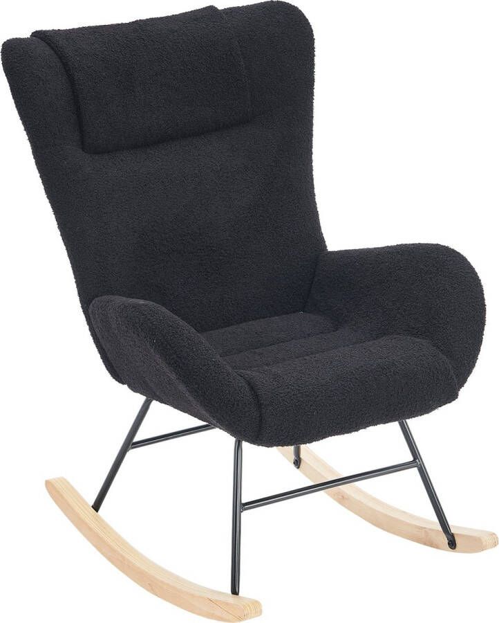 Merax Moderne Schommelstoel in Teddy Stof Luxe Fluwelen Relaxstoel Schommel Stoel Grijs