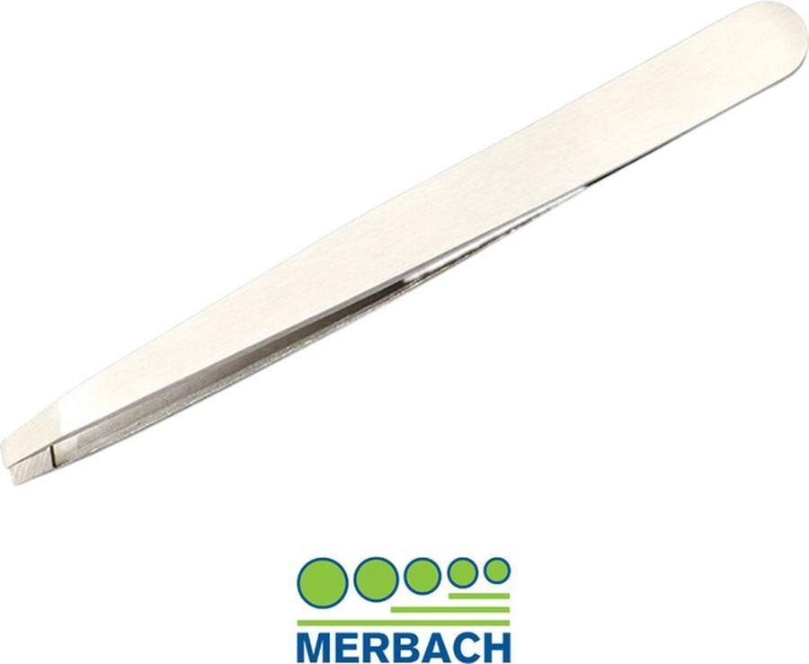 Merbach pincet recht smal model edelstaal 10 CM- 3 x 1 stuks voordeelverpakking