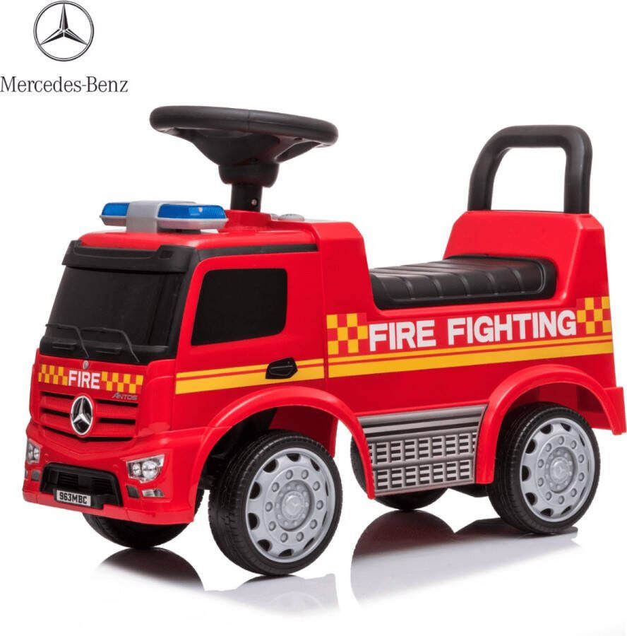 Mercedes Antos Brandweer Loopauto 1 tot 3 jaar Sirene Opbergbox Rood