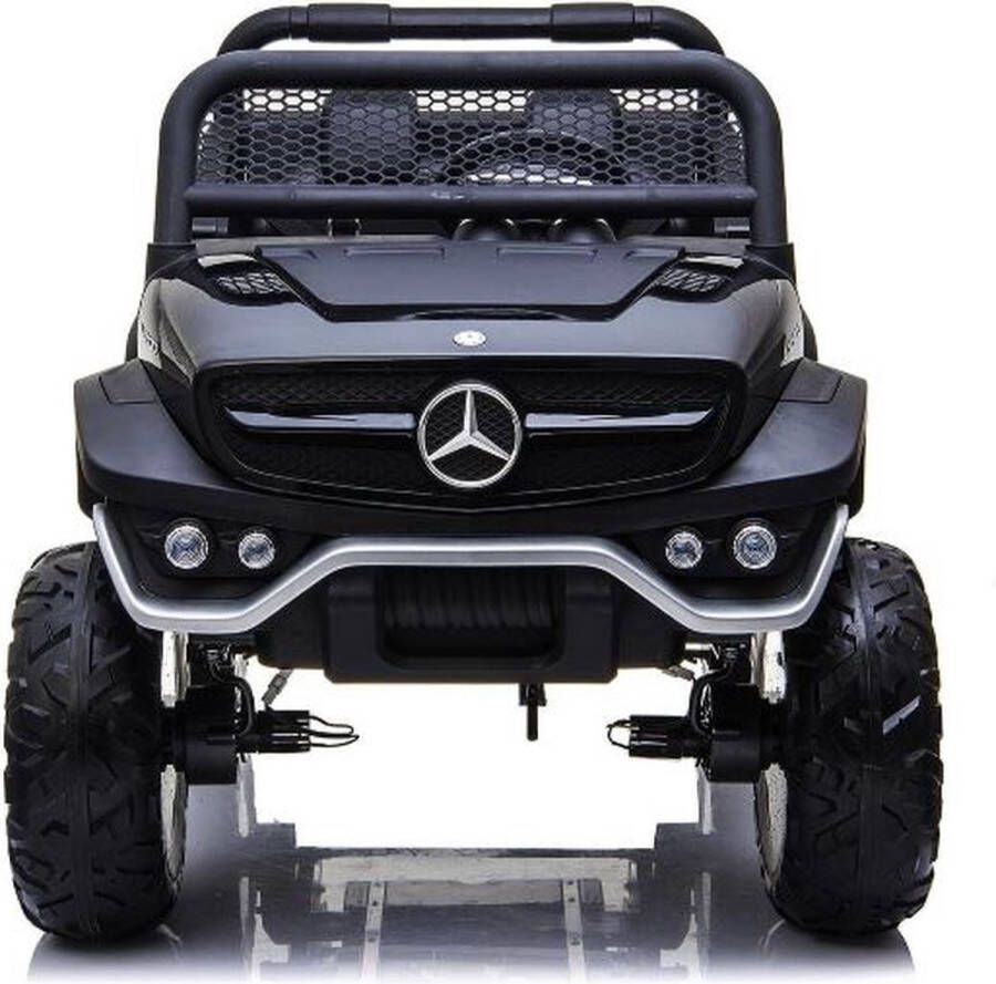 Mercedes-Benz Elektrische Kinderauto Unimog Zwart 2 Persoons 4x4 met Afstandsbediening FULL OPTIONS