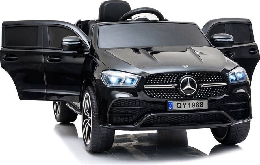 Mercedes-Benz GLE 450 12V Elektrische kinderauto Accu Auto voor kinderen met Rubberen banden en Leren zitje (Zwart)