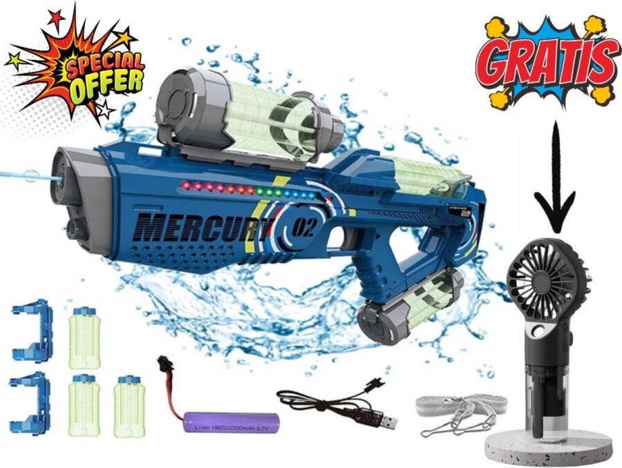 Mercury Elektrische Volautomatische Lichtgevende Waterpistool Zomerspeelgoed Grijs