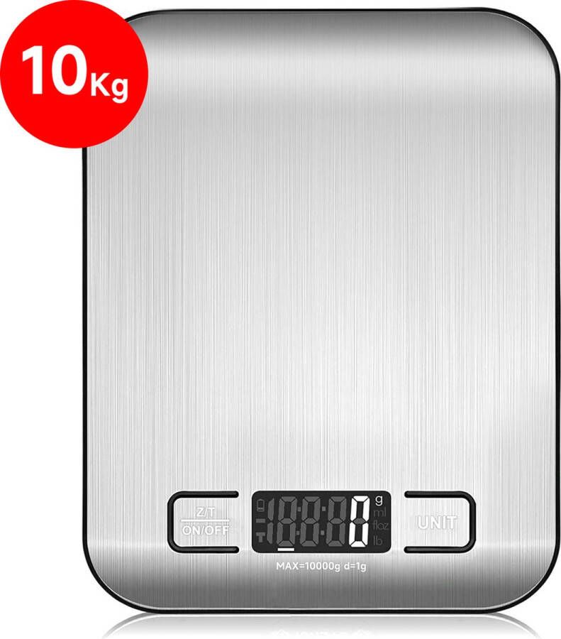 Merdoo Digitale Keukenweegschaal Tot 10 kg Glazen Weegschaal Zonder Batterijen