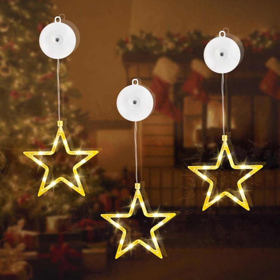 Merdoo Kerstverlichting Sterne Sfeerlamp Nachtlamp Kerststerren Lampjes 3 pcs