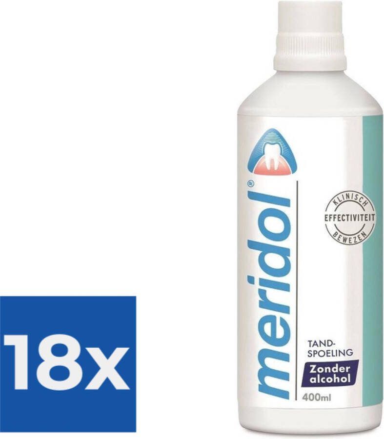 Meridol mondspoeling 400 ml mondspoeling 400 ml Mondwater Voordeelverpakking 18 stuks