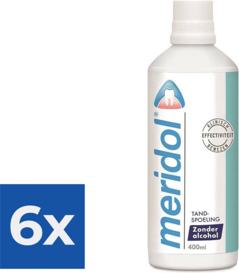 Meridol mondspoeling 400 ml mondspoeling 400 ml Mondwater Voordeelverpakking 6 stuks