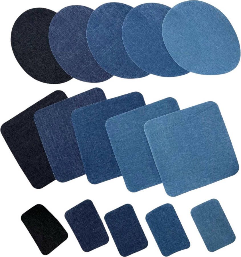 Merk: GOTRUST 15 jeanspatches om op te strijken strijkpatches jeans-reparatieset strijkpatches jeans opstrijkpatches jeans binnen en buiten denim patch stickers voor jeans jassen doe-het-zelf