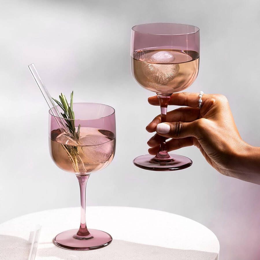 Merk-loos Villeroy & Boch – Like Grape wijnbeker set 2-dlg. gekleurd glas druif inhoud 270ml