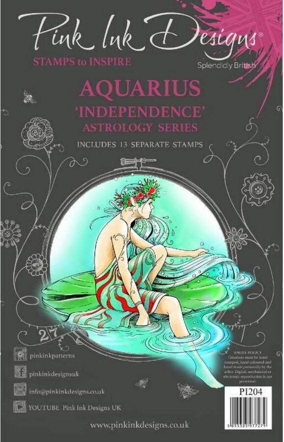 Pink Ink Designs Clear Stamp Set Aquarius & Independence 15 24x20 32cm