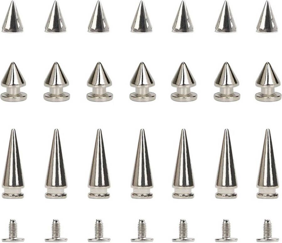 Merk: Sweieoni Set van 150 zilveren metalen decoratieve klinknagels voor punkstijl inclusief schroeven DIY kunst en ambachtelijke accessoires